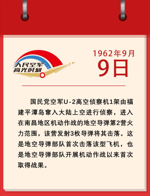 汇盈策略 1962年9月9日，人民空军部队首次击落U-2高空侦察机